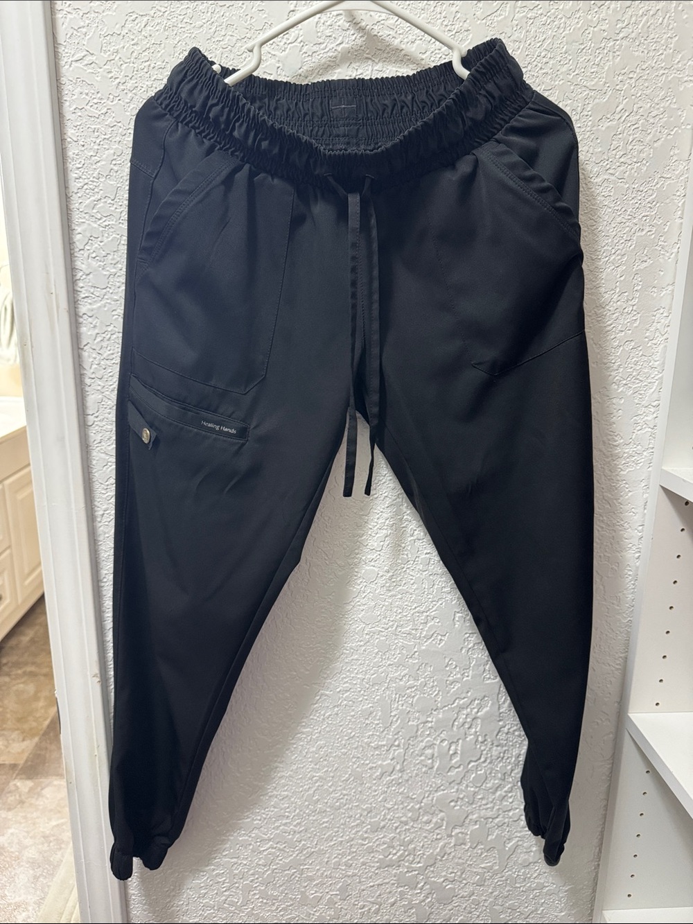 Healing Hands Women’s Black Jogger Scrub Pants